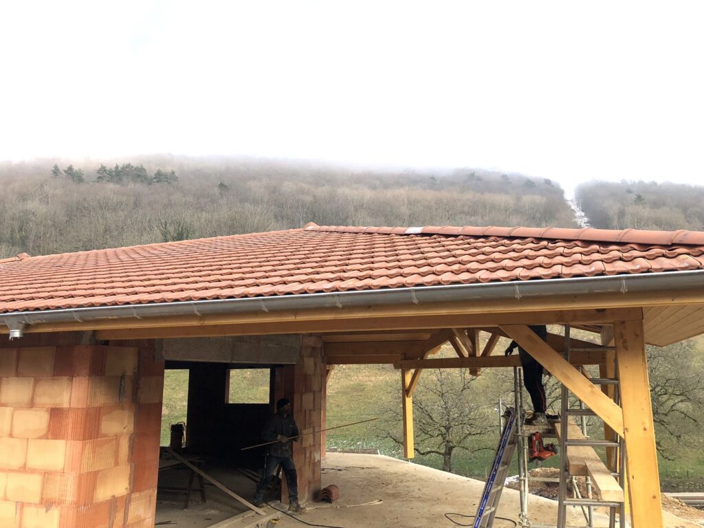 Toiture réalisée avec tuiles